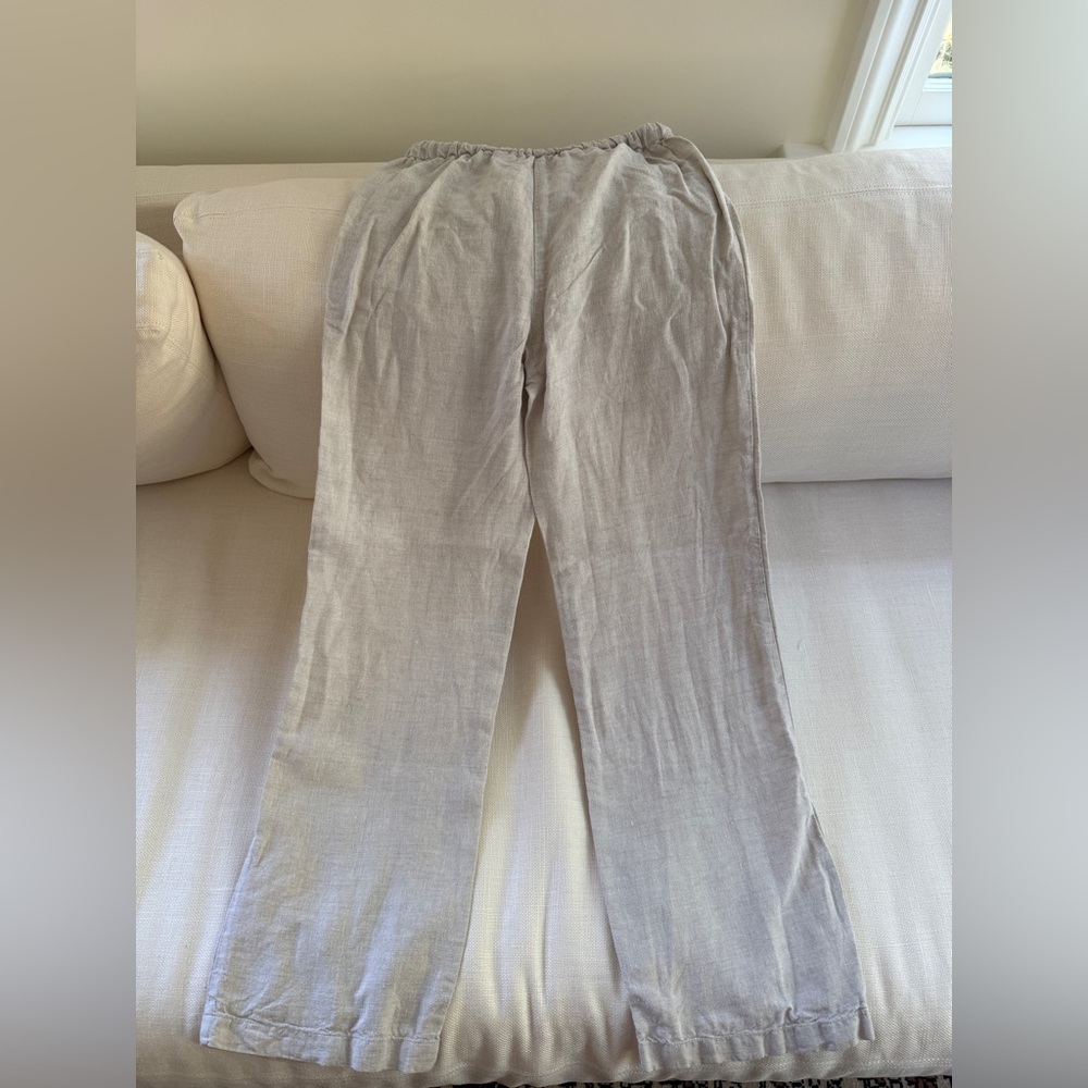 Reformation Oatmeal Linen Pants - Picture 2 of 14